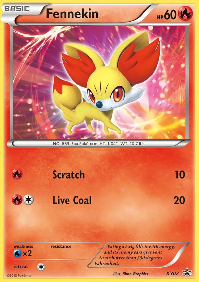 Fennekin, XY Black Star Promos XY02, English holo card front