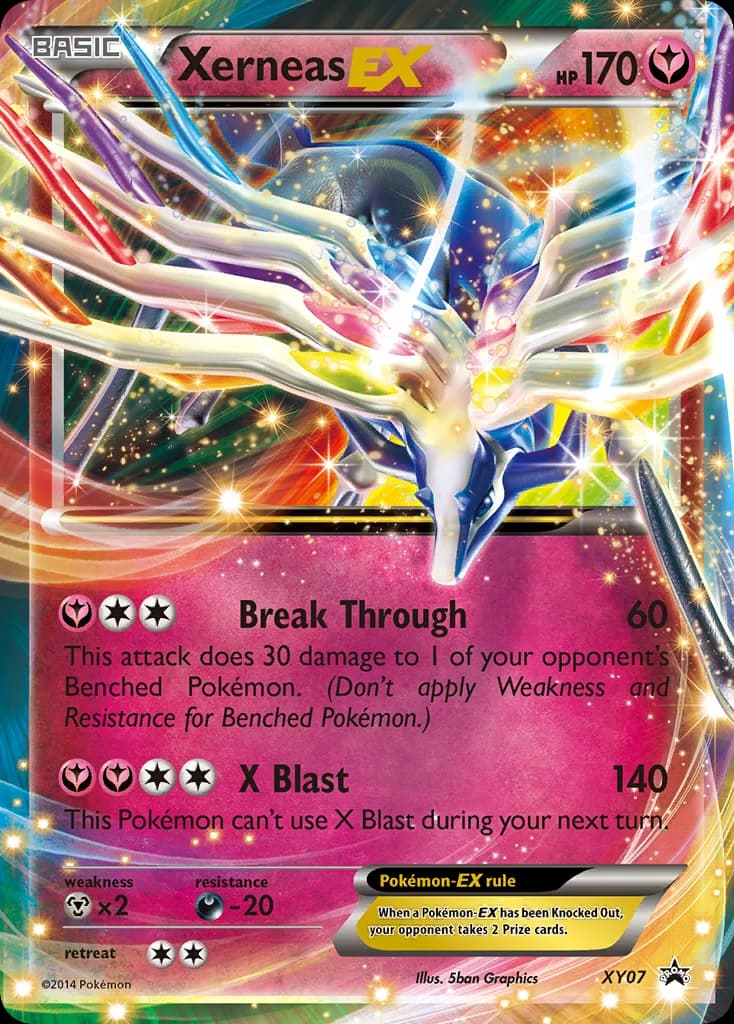 Xerneas-EX, XY Black Star Promos XY07, English holo card front