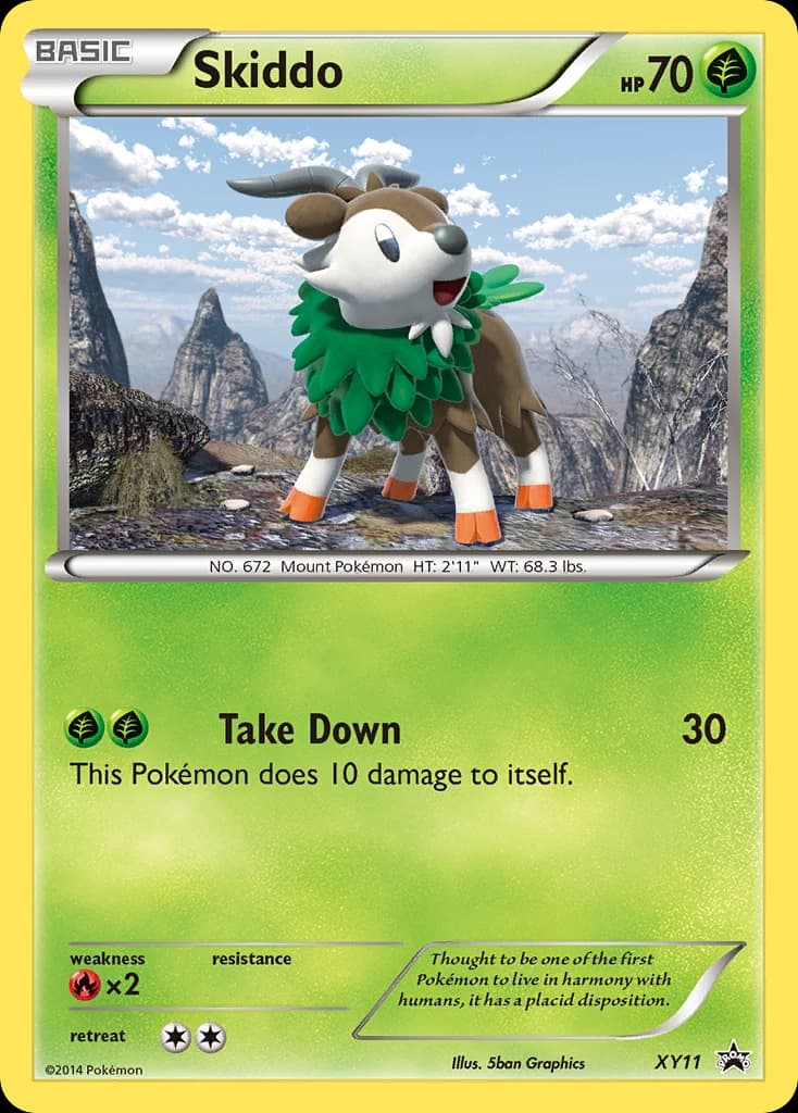 Skiddo, XY Black Star Promos XY11, English holo card front