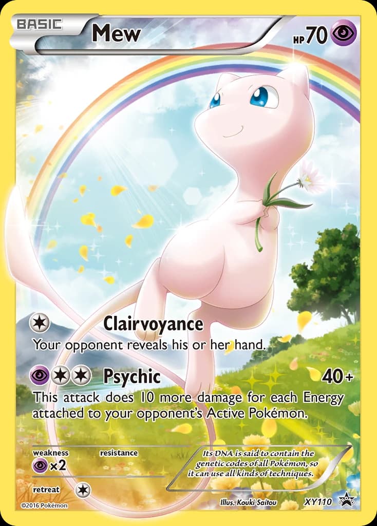 Mew, XY Black Star Promos XY110, English holo card front