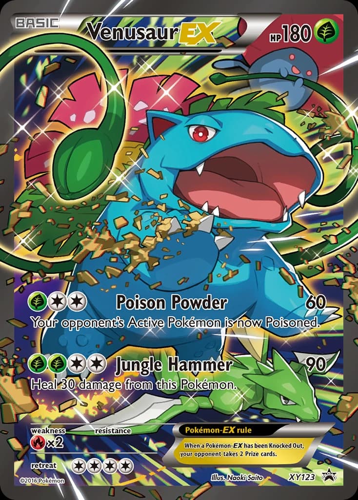 Venusaur-EX, XY Black Star Promos XY123, English holo card front