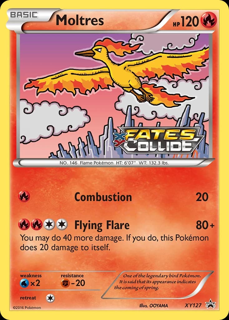 Moltres, XY Black Star Promos XY127, English holo card front