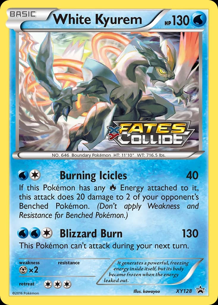 White Kyurem, XY Black Star Promos XY128, English holo card front