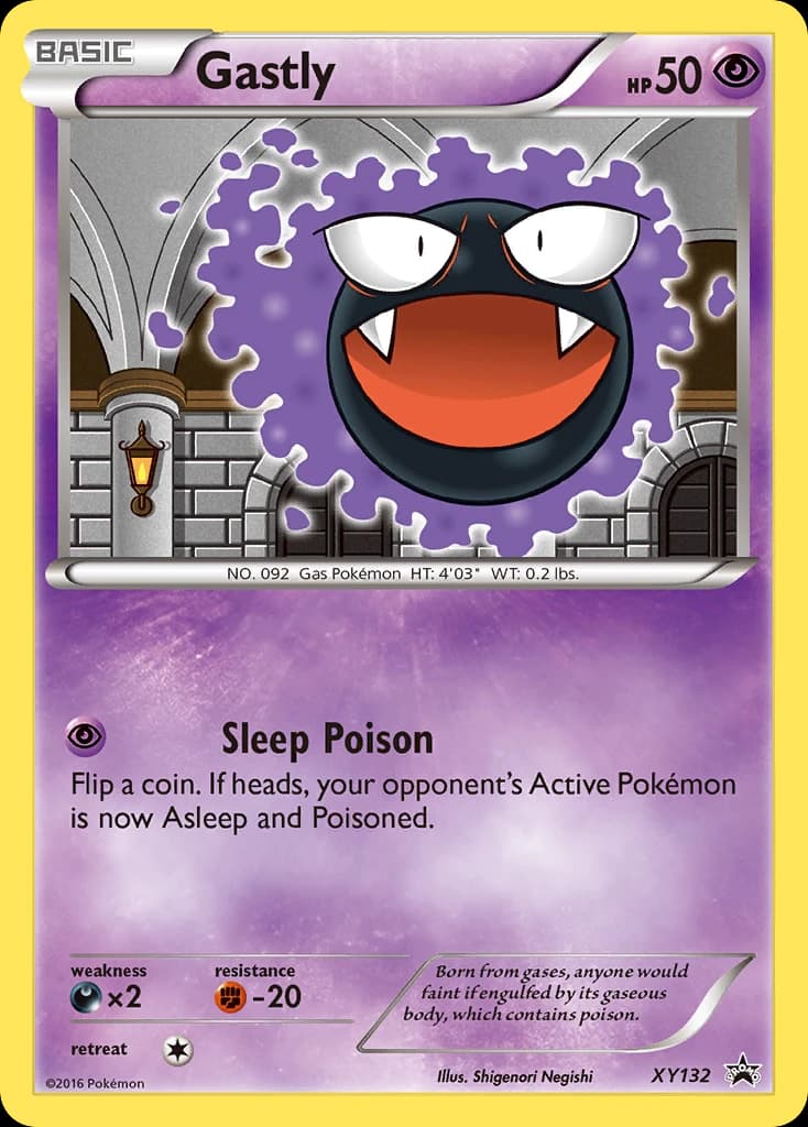 Gastly, XY Black Star Promos XY132, English holo card front