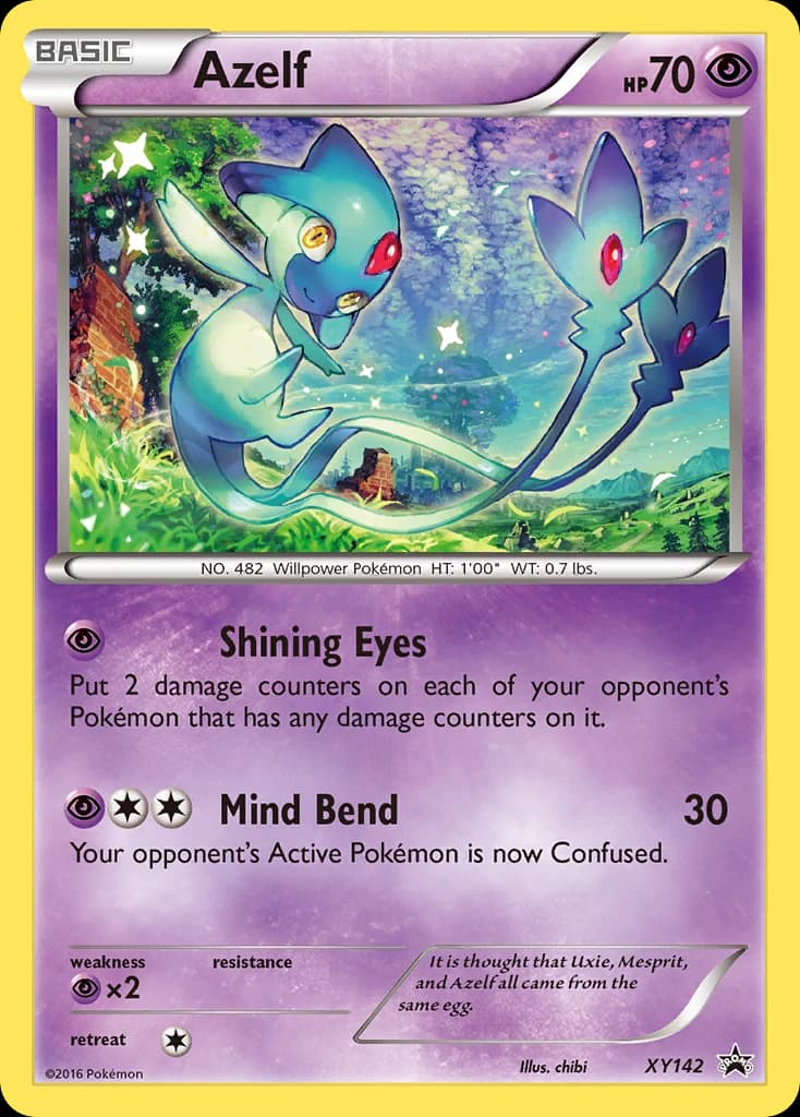 Azelf, XY Black Star Promos XY142, English holo card front