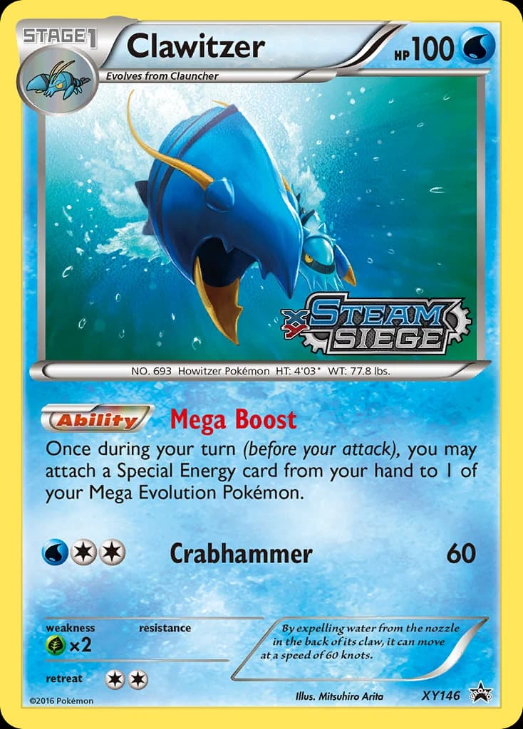 Clawitzer, XY Black Star Promos XY146, English holo card front