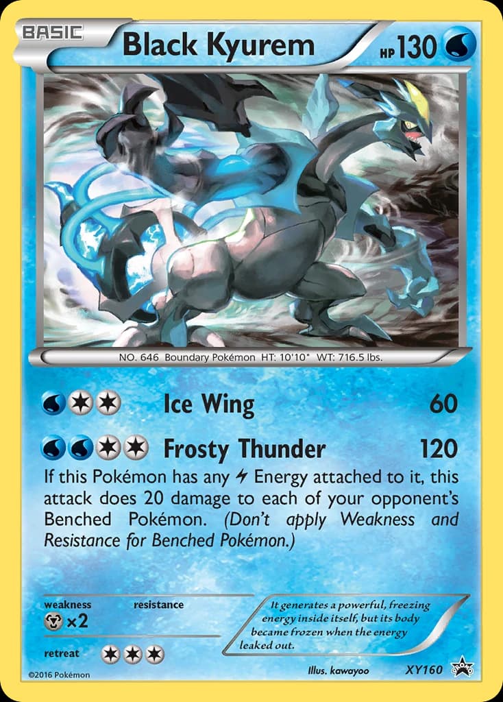 Black Kyurem, XY Black Star Promos XY160, English holo card front