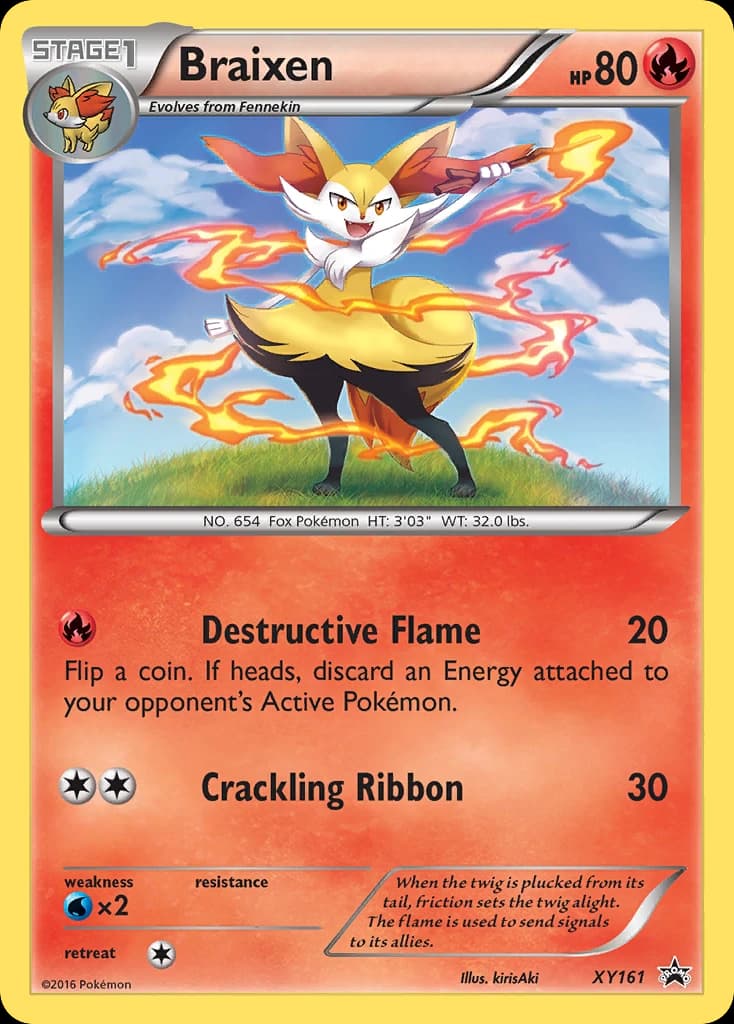 Braixen, XY Black Star Promos XY161, English holo card front