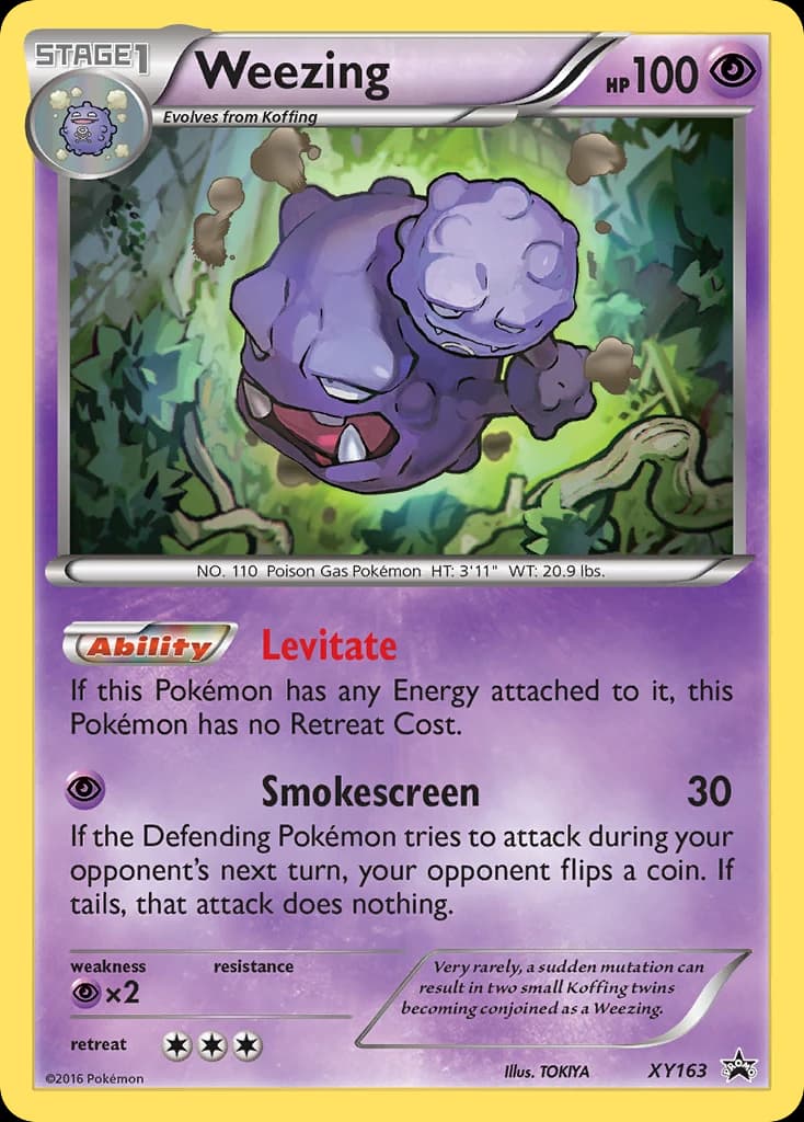 Weezing, XY Black Star Promos XY163, English holo card front