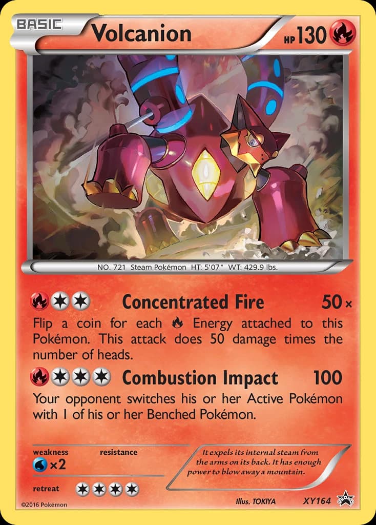 Volcanion, XY Black Star Promos XY164, English holo card front