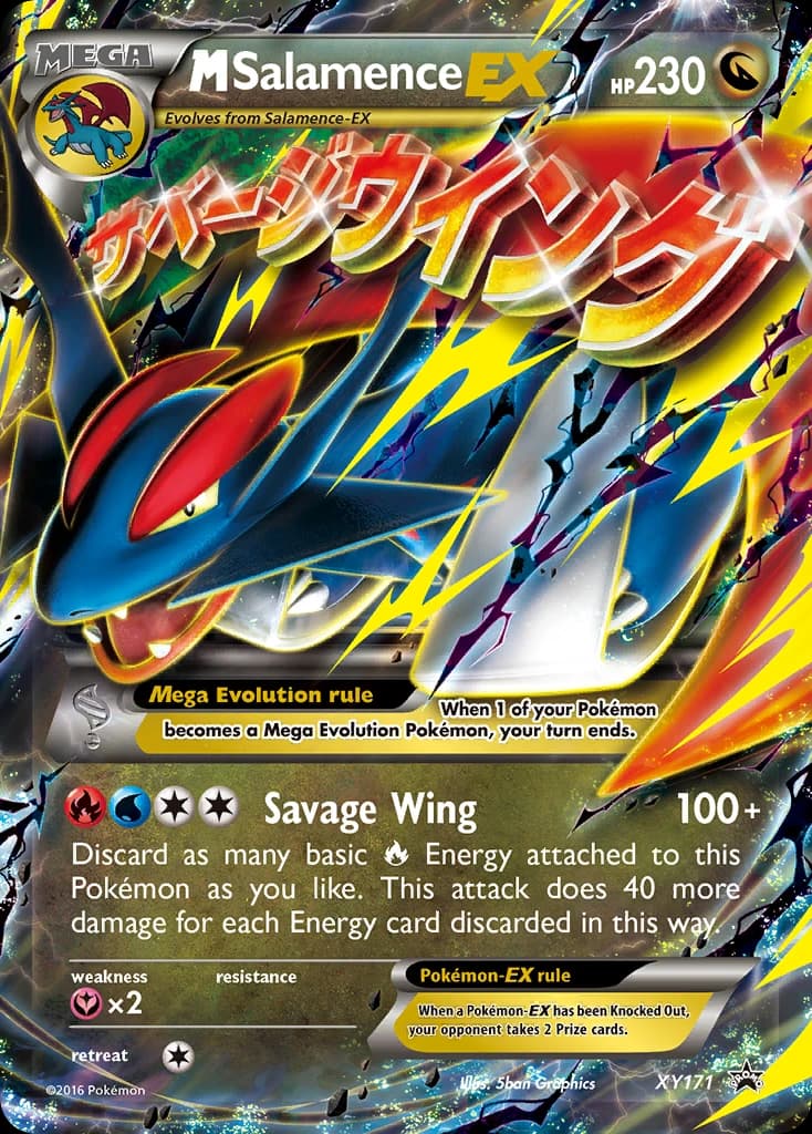 M Salamence-EX, XY Black Star Promos XY171, English holo card front