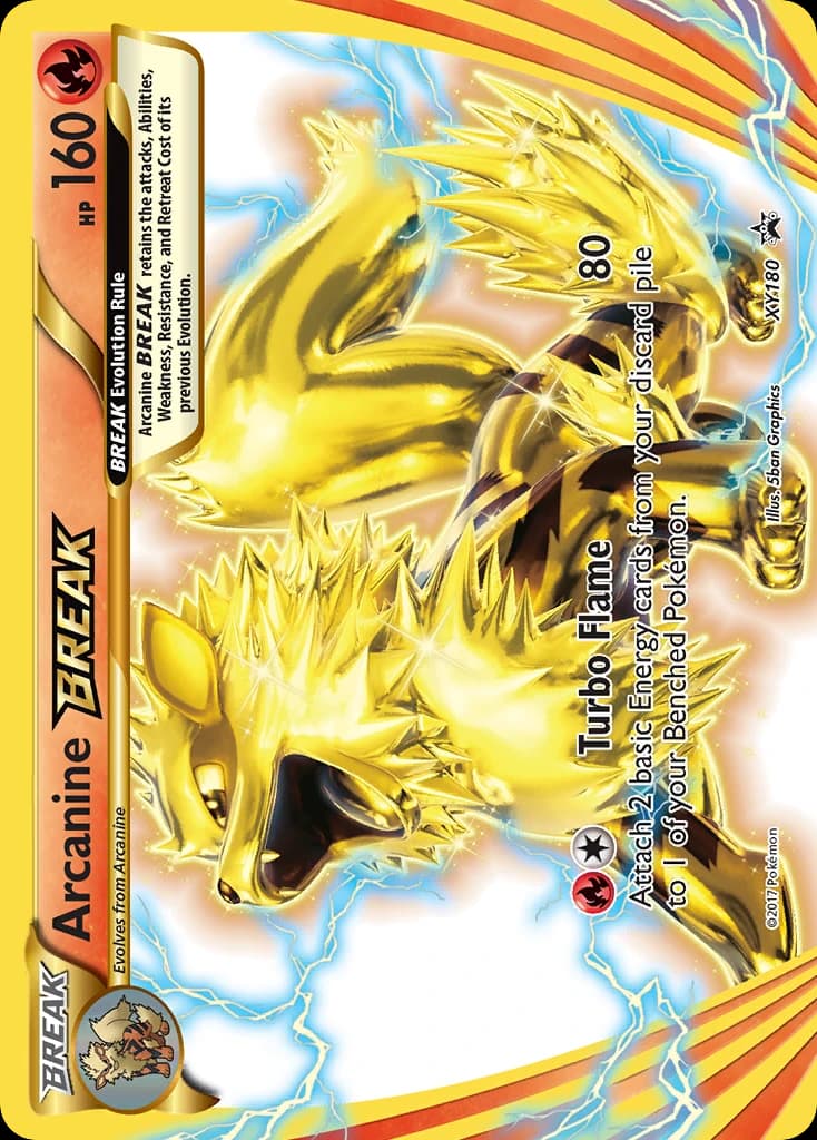 Arcanine BREAK, XY Black Star Promos XY180, English holo card front