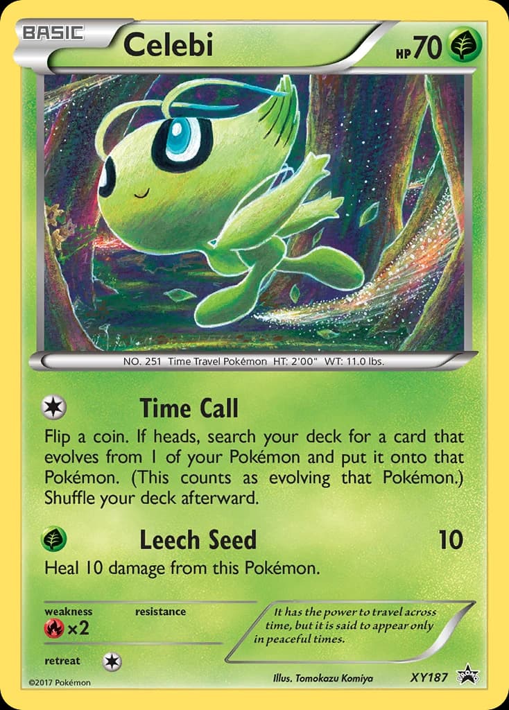 Celebi, XY Black Star Promos XY187, English holo card front
