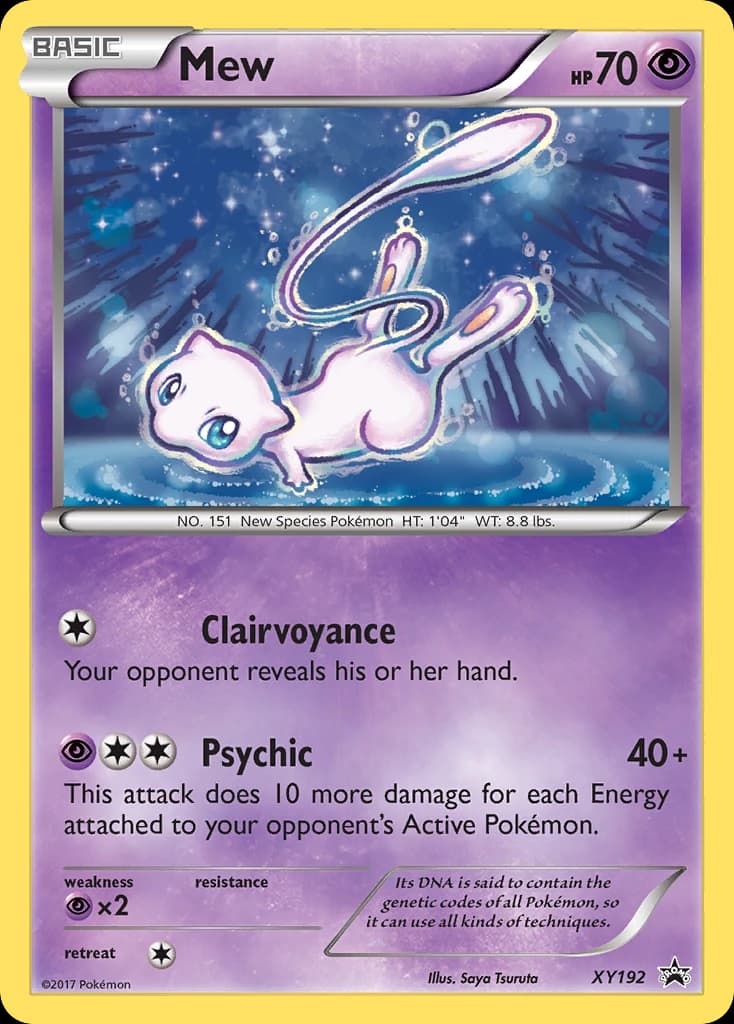 Mew, XY Black Star Promos XY192, English holo card front