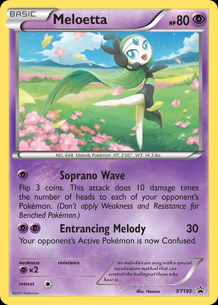 Meloetta, XY Black Star Promos XY193, English holo card front
