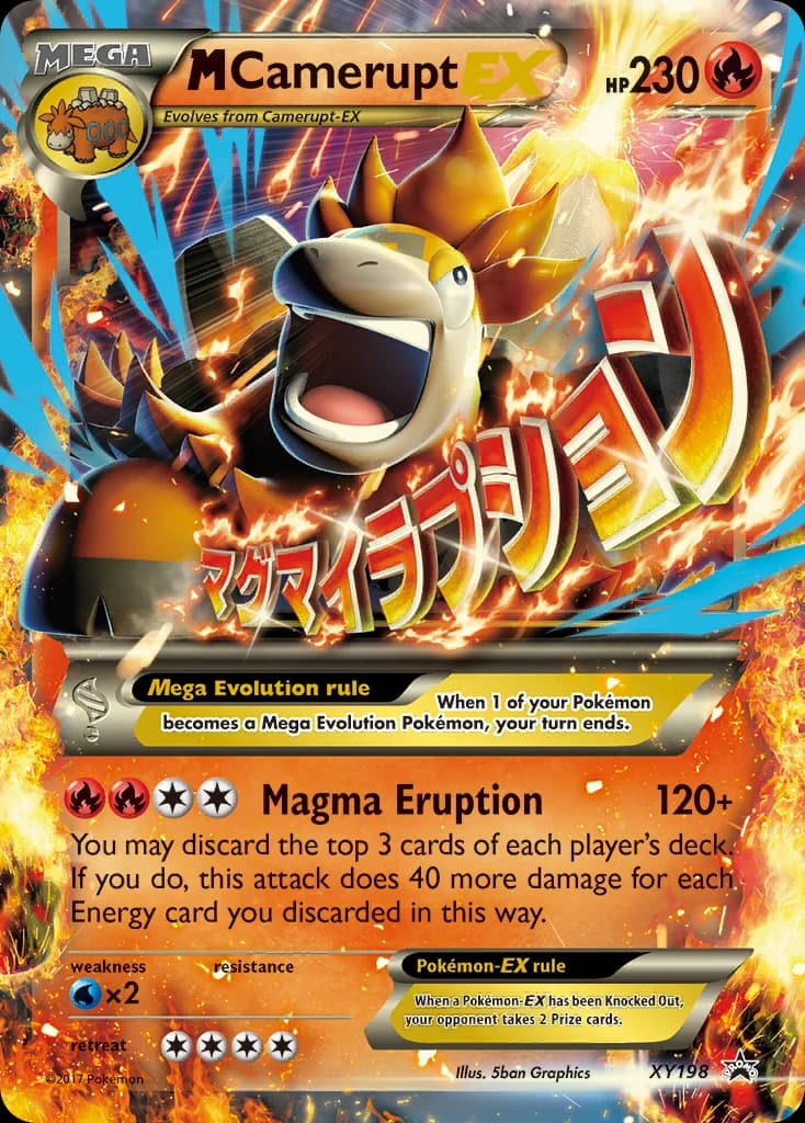 M Camerupt-EX, XY Black Star Promos XY198, English holo card front