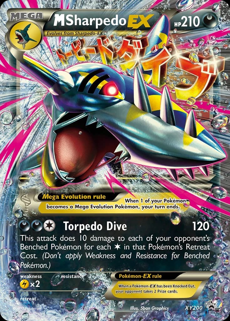 M Sharpedo-EX, XY Black Star Promos XY200, English holo card front