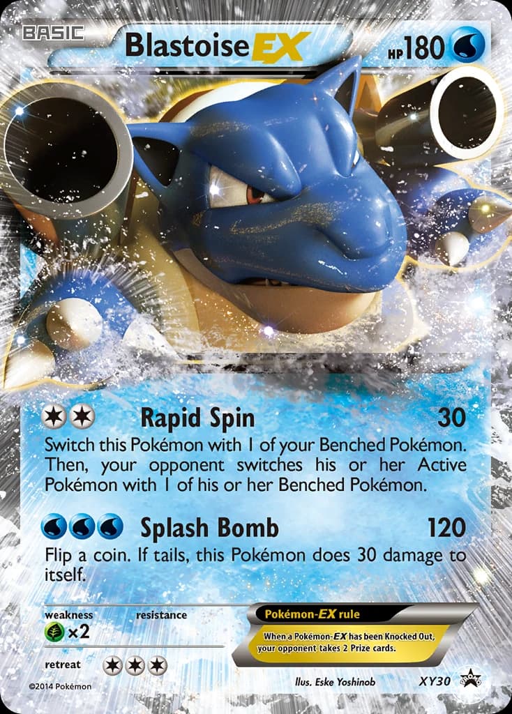 Blastoise-EX, XY Black Star Promos XY30, English holo card front