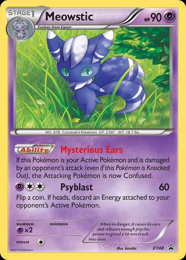 Meowstic, XY Black Star Promos XY48, English holo card front