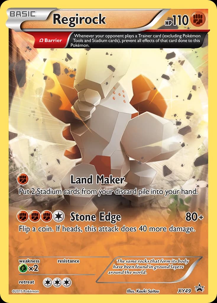 Regirock, XY Black Star Promos XY49, English holo card front