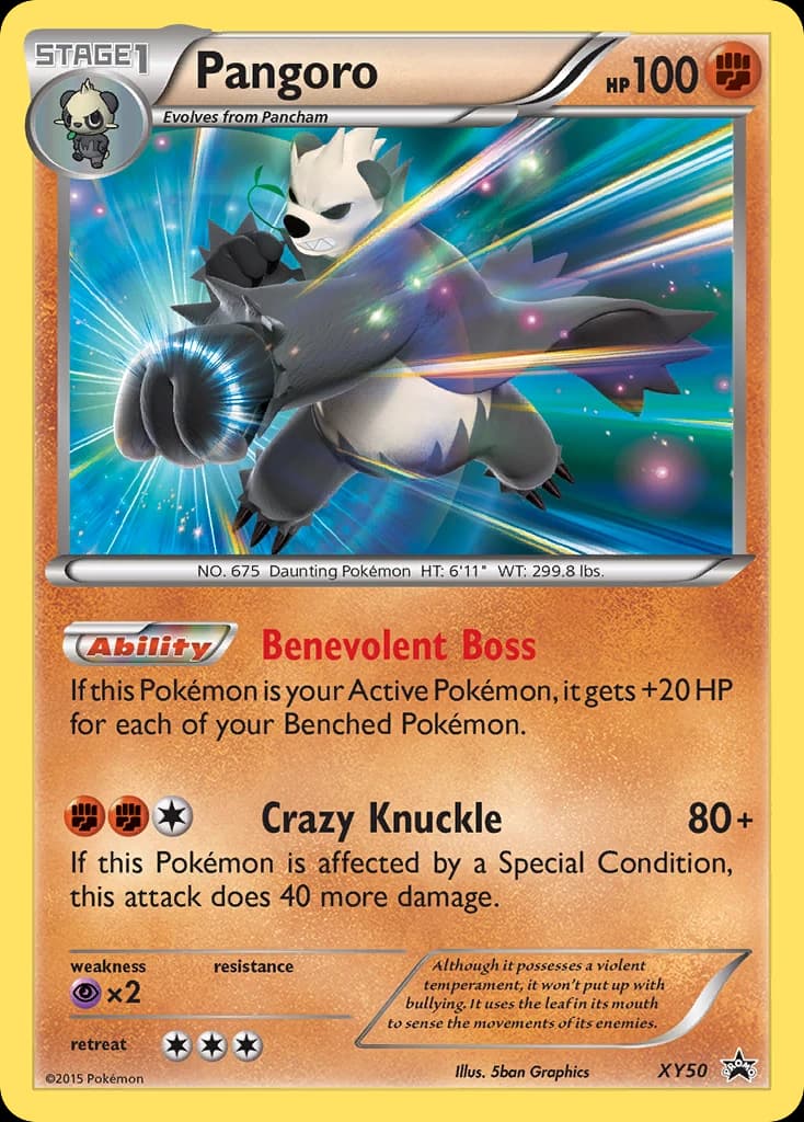 Pangoro, XY Black Star Promos XY50, English holo card front