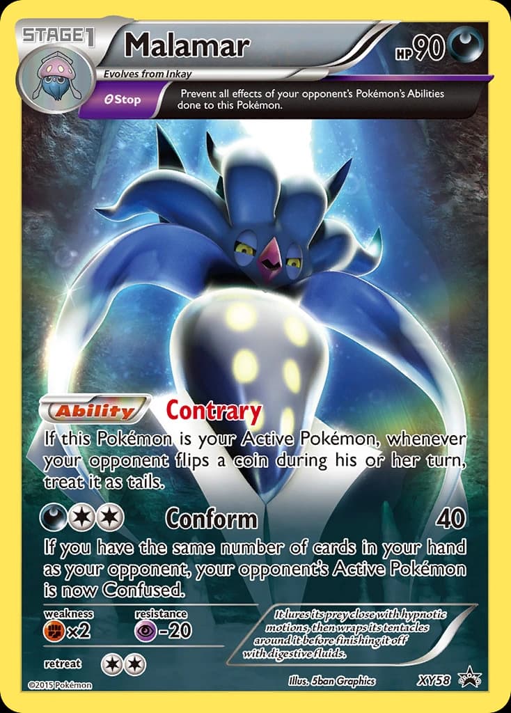 Malamar, XY Black Star Promos XY58, English holo card front