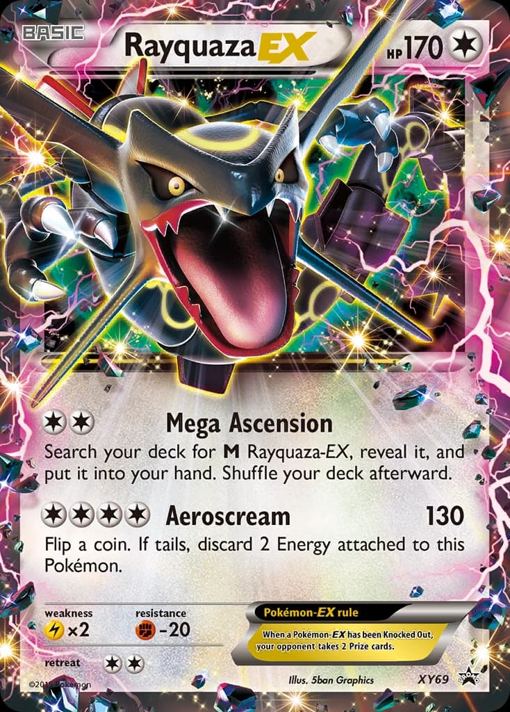 Rayquaza-EX, XY Black Star Promos XY69, English holo card front