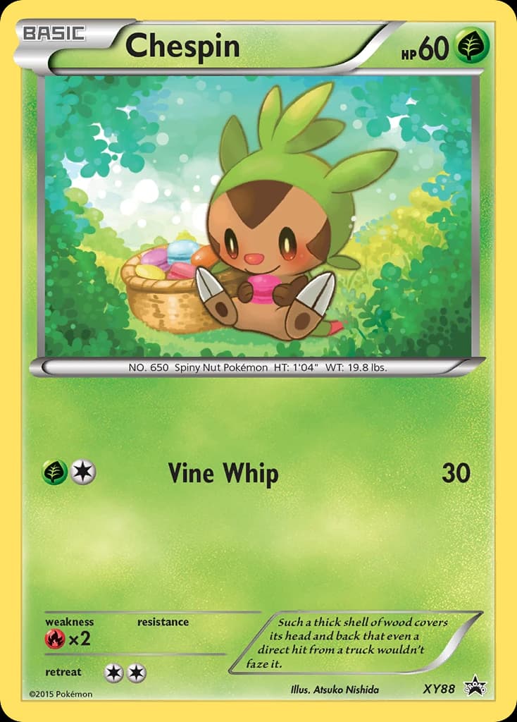 Chespin, XY Black Star Promos XY88, English holo card front