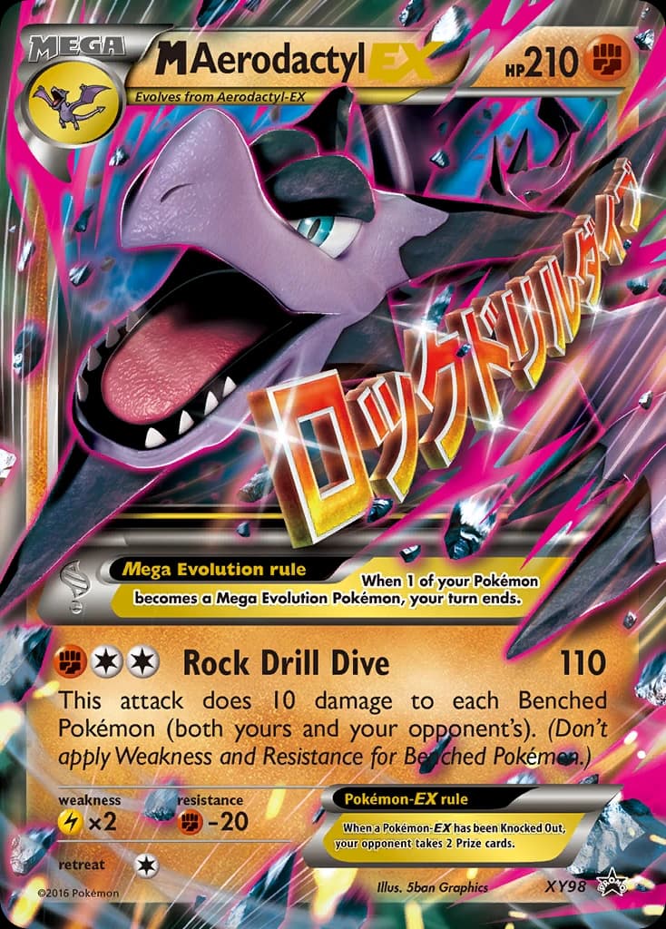 M Aerodactyl-EX, XY Black Star Promos XY98, English holo card front