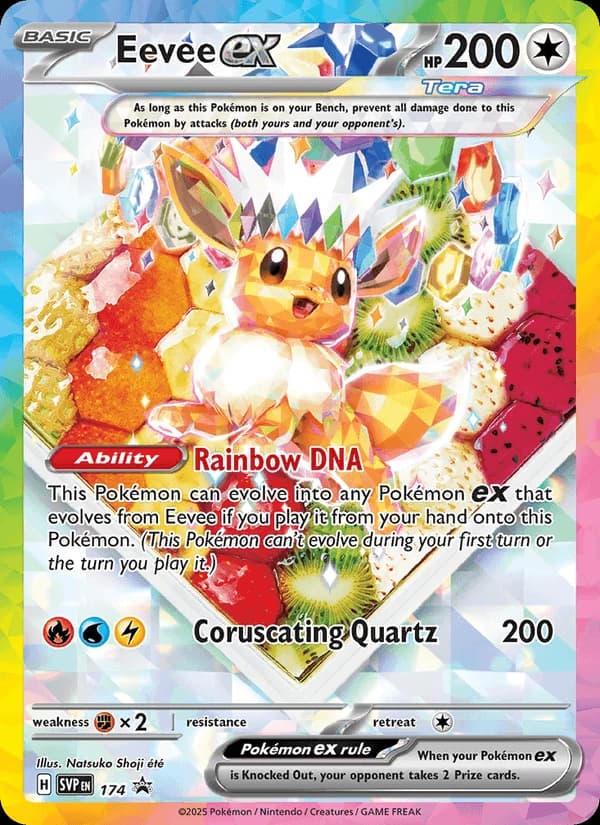 Eevee ex, Scarlet & Violet Black Star Promos 174, English holo card front