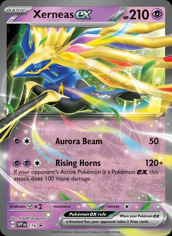 Xerneas ex, Scarlet & Violet Black Star Promos 179, English holo card front