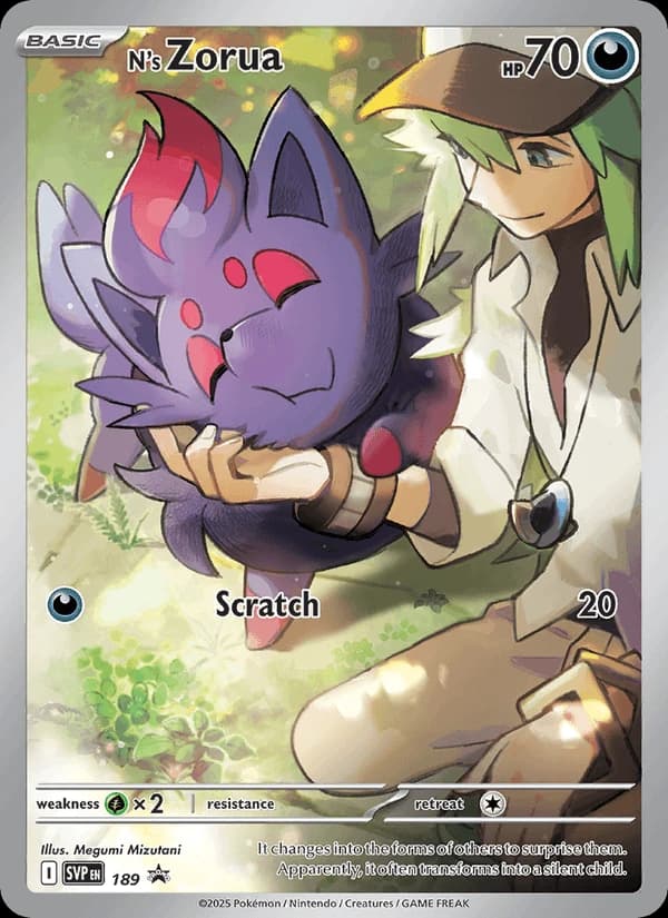 N's Zorua, Scarlet & Violet Black Star Promos 189, English holo card front