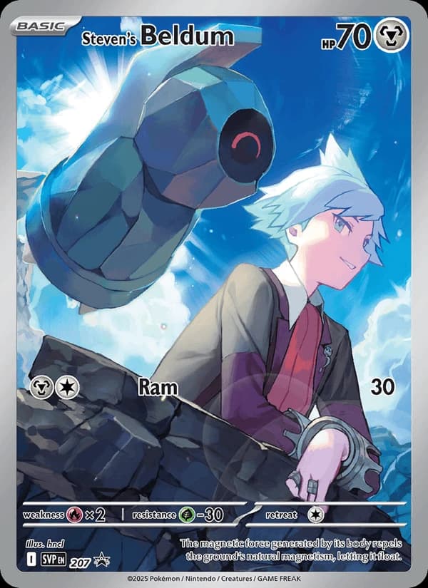 Steven's Beldum, Scarlet & Violet Black Star Promos 207, English holo card front