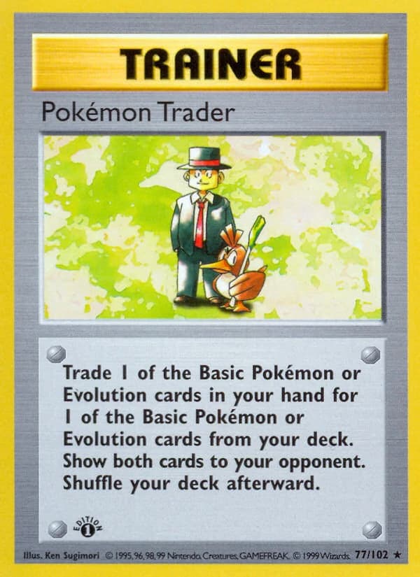Pokémon Trader, Base Set 77/102; representative English card scan; edition, finish and stamps may differ