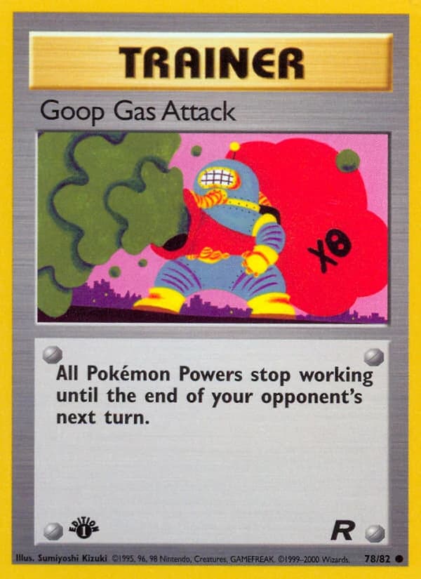 Goop Gas Attack, Team Rocket 78/82; representative English card scan; edition, finish and stamps may differ