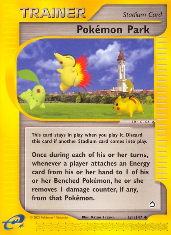 Pokémon Park, Aquapolis 131/147; representative English card scan; edition, finish and stamps may differ