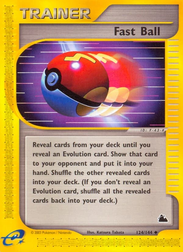 Fast Ball, Skyridge 124/144; representative English card scan; edition, finish and stamps may differ