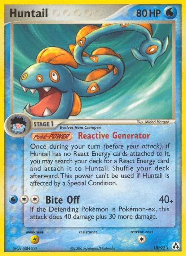 Huntail, EX Legend Maker 18/92; representative English card scan; edition, finish and stamps may differ