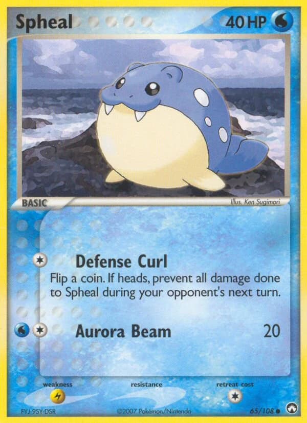 Spheal, EX Power Keepers 65/108; representative English card scan; edition, finish and stamps may differ