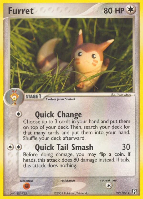 Furret, EX Team Rocket Returns 22/109; representative English card scan; edition, finish and stamps may differ