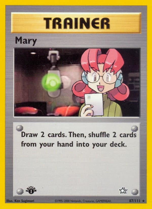 Mary, Neo Genesis 87/111; representative English card scan; edition, finish and stamps may differ