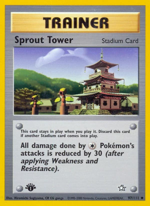 Sprout Tower, Neo Genesis 97/111; representative English card scan; edition, finish and stamps may differ