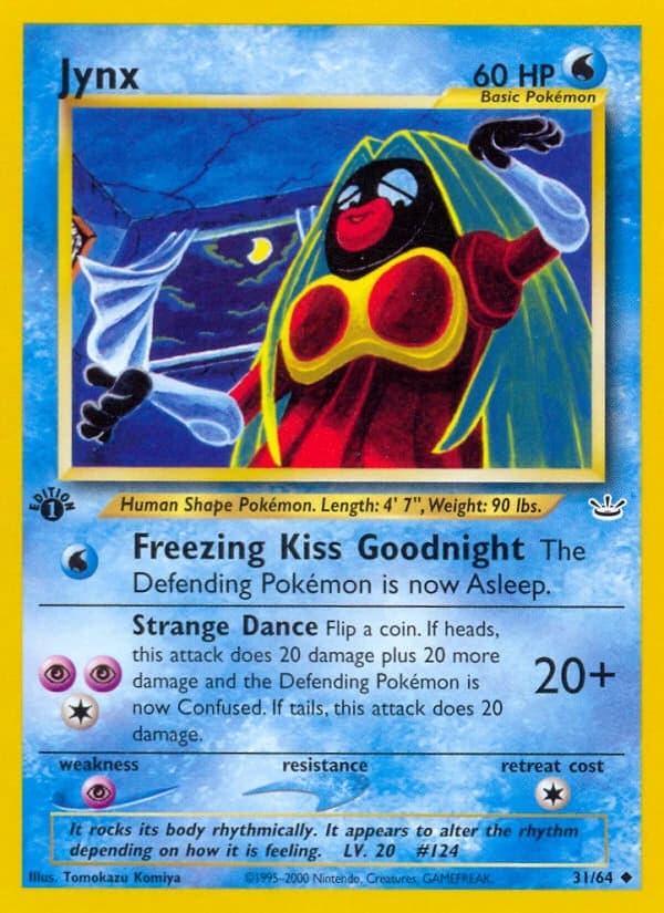 Jynx, Neo Revelation 31/64; representative English card scan; edition, finish and stamps may differ