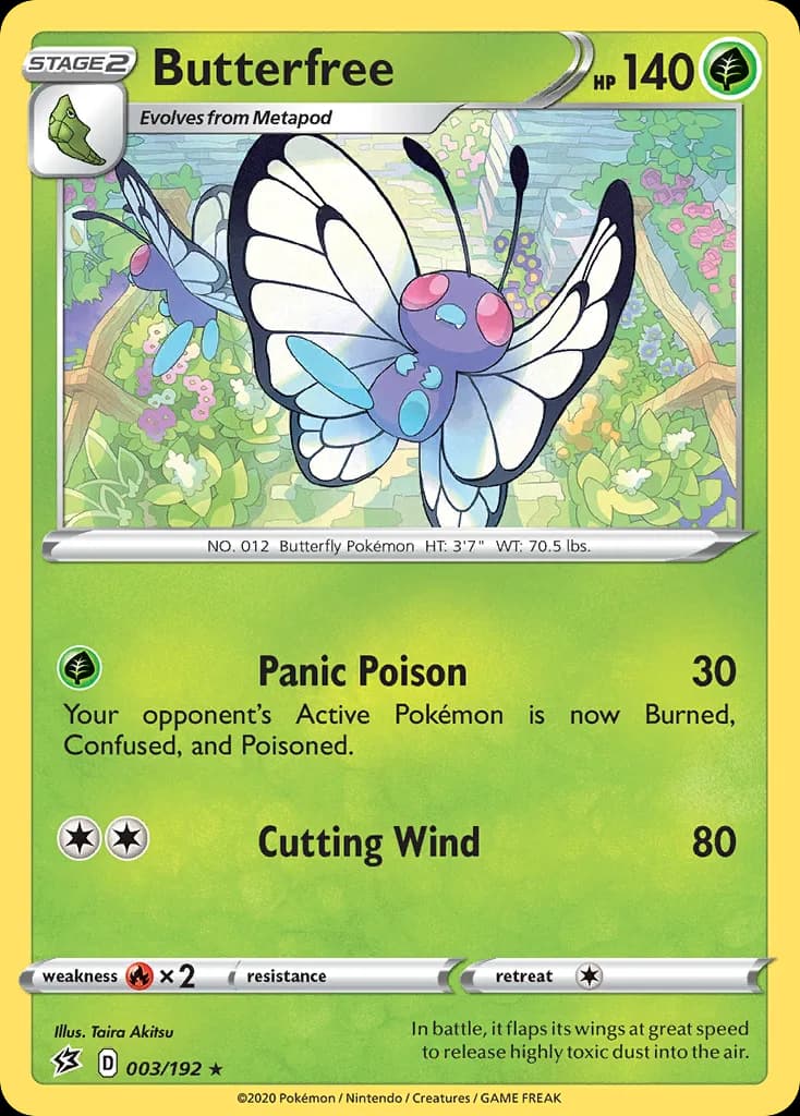 Rebel Clash Butterfree card front, 3/192