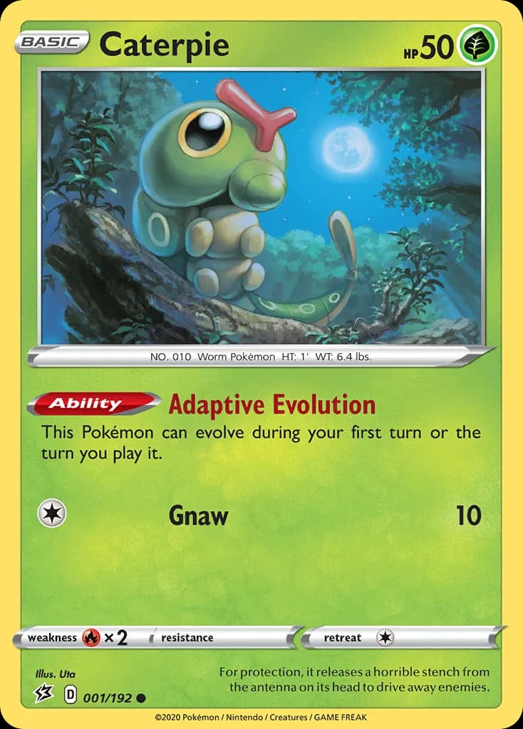 Rebel Clash Caterpie card front, 1/192