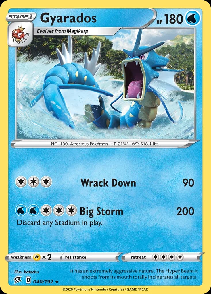 Gyarados card front, Rebel Clash 40/192
