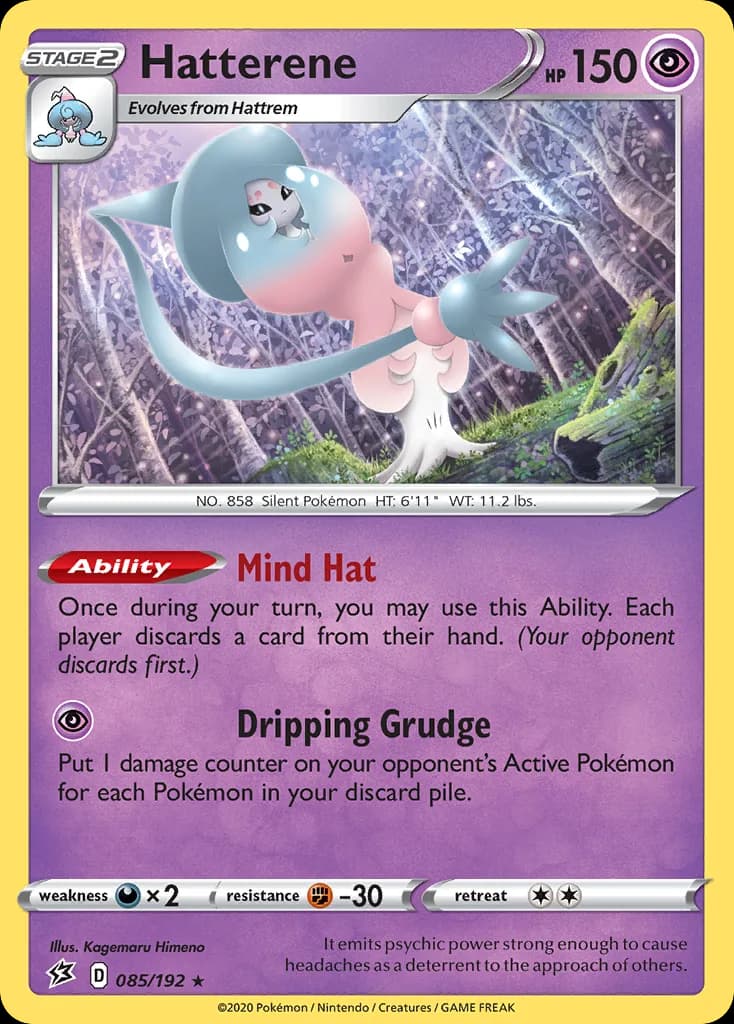 Rebel Clash Hatterene card front, 85/192