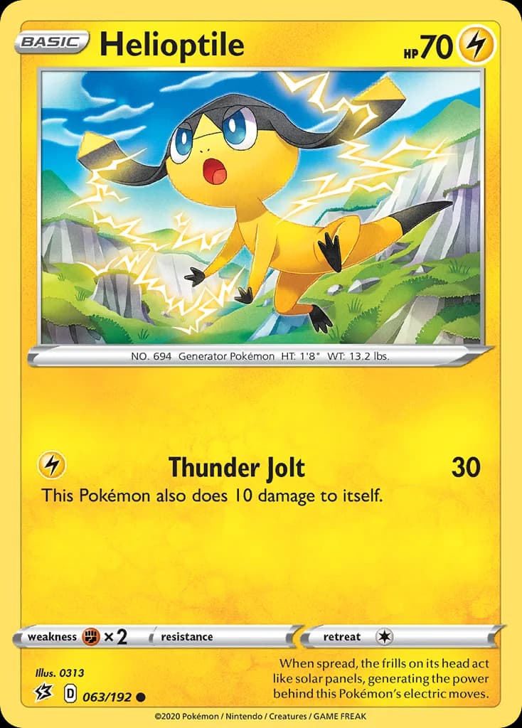 Rebel Clash Helioptile card front, 63/192
