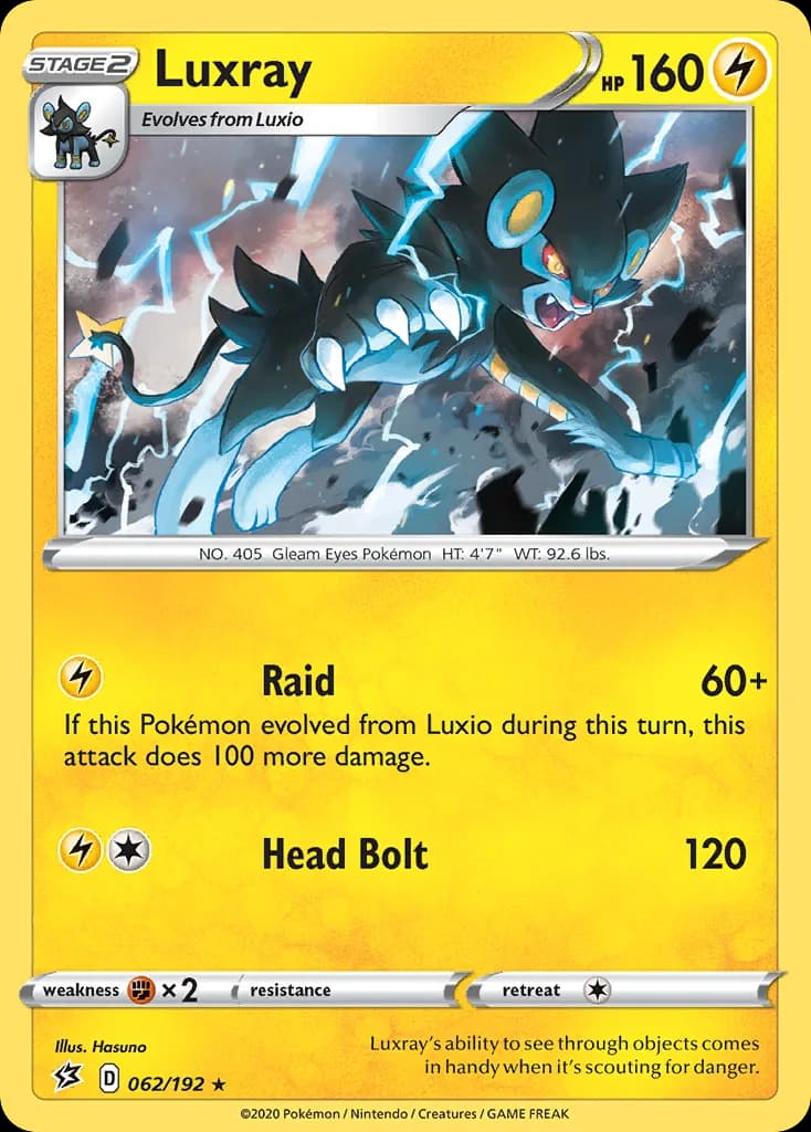 Luxray card front, Rebel Clash 62/192