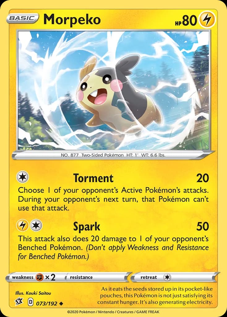 Rebel Clash Morpeko card front, 73/192
